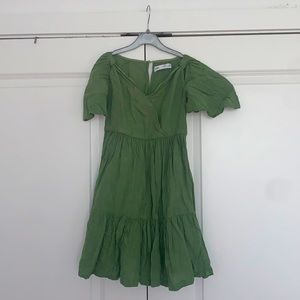 💚 Zara Green Cross-Front Dress